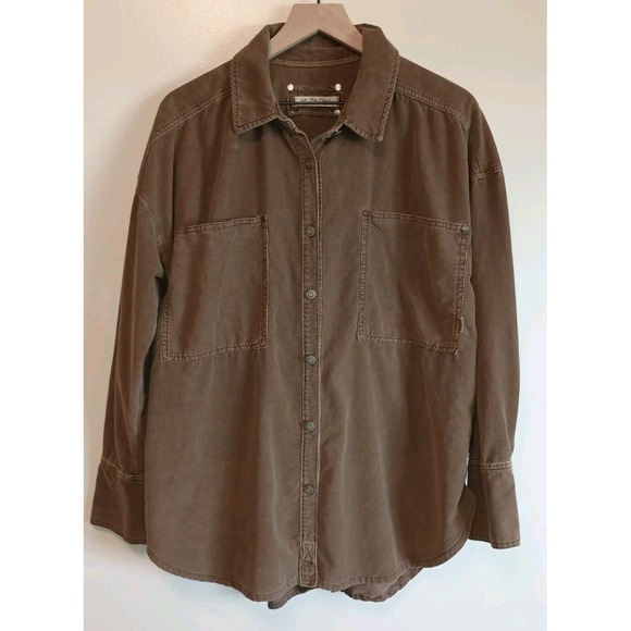 We The Free Tops - Free People We The Free Baby Cord Buttondown Shirt Warm Tobacco Brown Size M